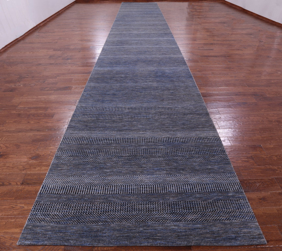 5' 3" X 33' 3" Savannah Grass Hand Knotted Wool and Silk Rug Q11984