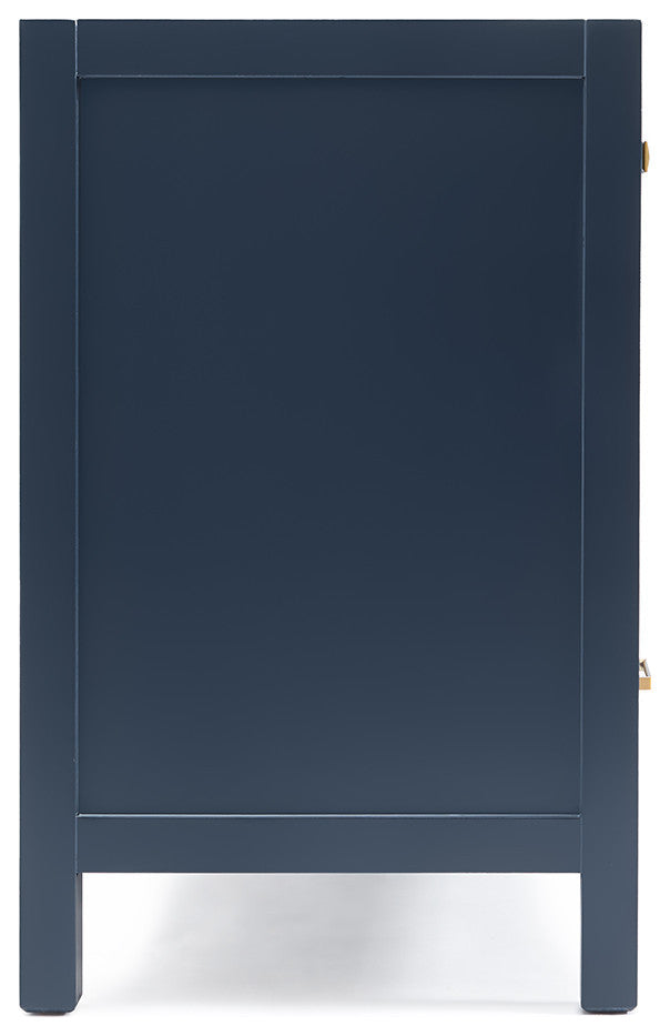 ARIEL Cambridge 60" Double Sink Bathroom Vanity Base Midnight Blue