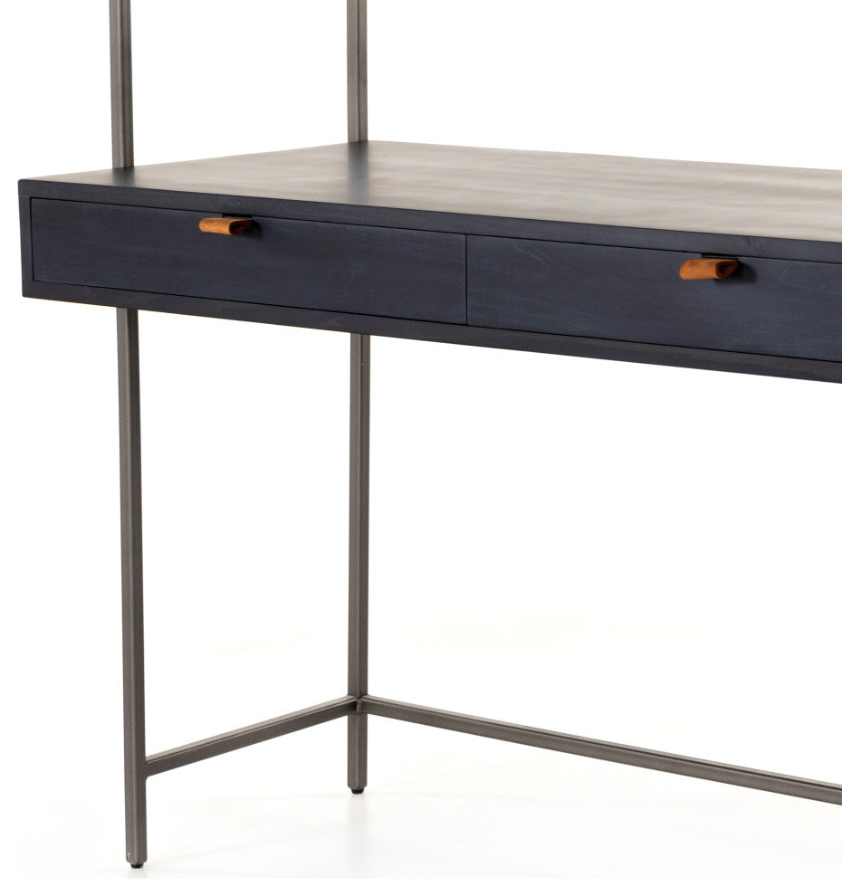 Trey Modular Wall Desk-Black Wash Poplar