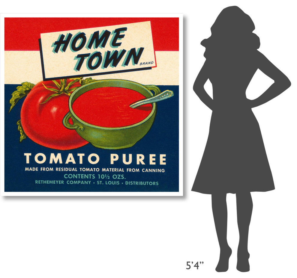 "Home Town Brand Tomato Puree" Digital Paper Print by Retrolabel, 46"x46"