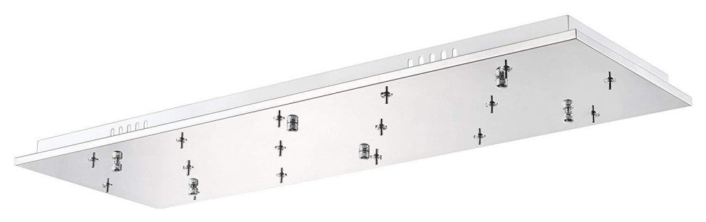 16-Light LED Rectangular Floating Clear Glass Ball Chandelier
