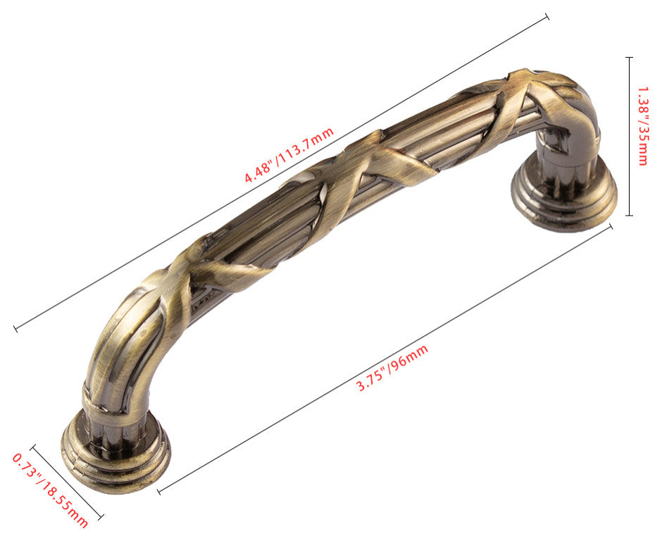 Utopia Alley Cabinet Knob, Antique Brass, 3.75", 1 Pack