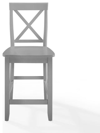 X-Back 2Pc Counter Stool Set Gray 2 Stools