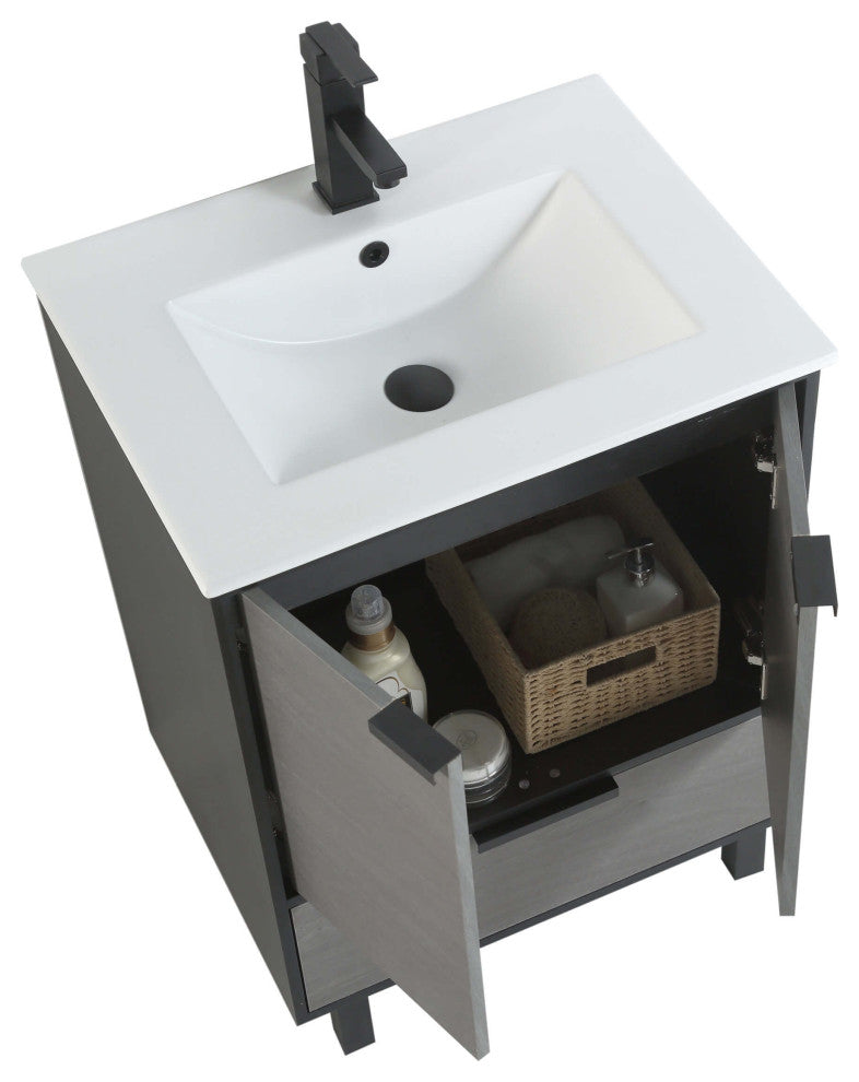 Fine Fixture Bathroom Vanity and Sink, 24"Clasic Gray ADA Compliant, Classic Gra