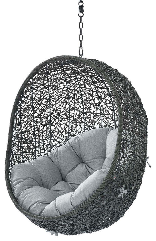 Swing Lounge Chair, Sunbrella, Gray, Modern, Outdoor Patio Balcony Garden