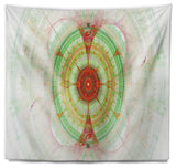 Cabalistic Fractal Green Sphere Abstract Wall Tapestry, 92"x78"