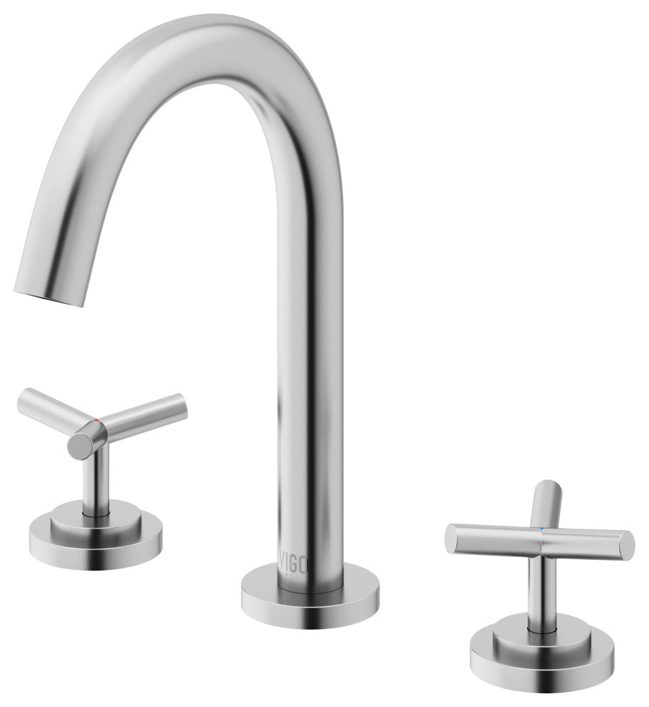 VIGO Jewel 9" H 2-Handle Widespread Bathroom Faucet, Brushed Nickel