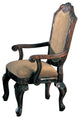 Wooden Traditional Style Dining Arm Chair, Brown, Set of 2