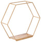 Haverstock Set Of 5 Wall Mounted Shelves, Gold/Natural