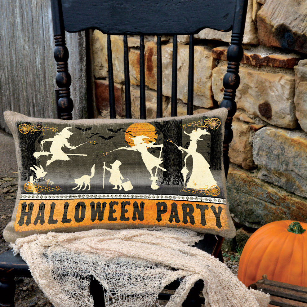 Halloween Party 12"x20" Pillow, Natural