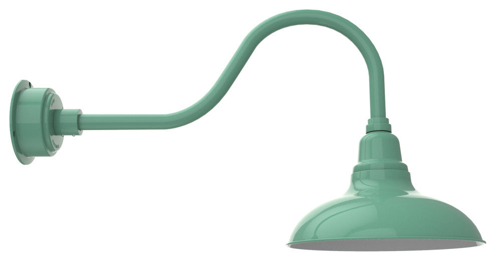 12in. Jade Gooseneck Barn Light with Contemporary Arm