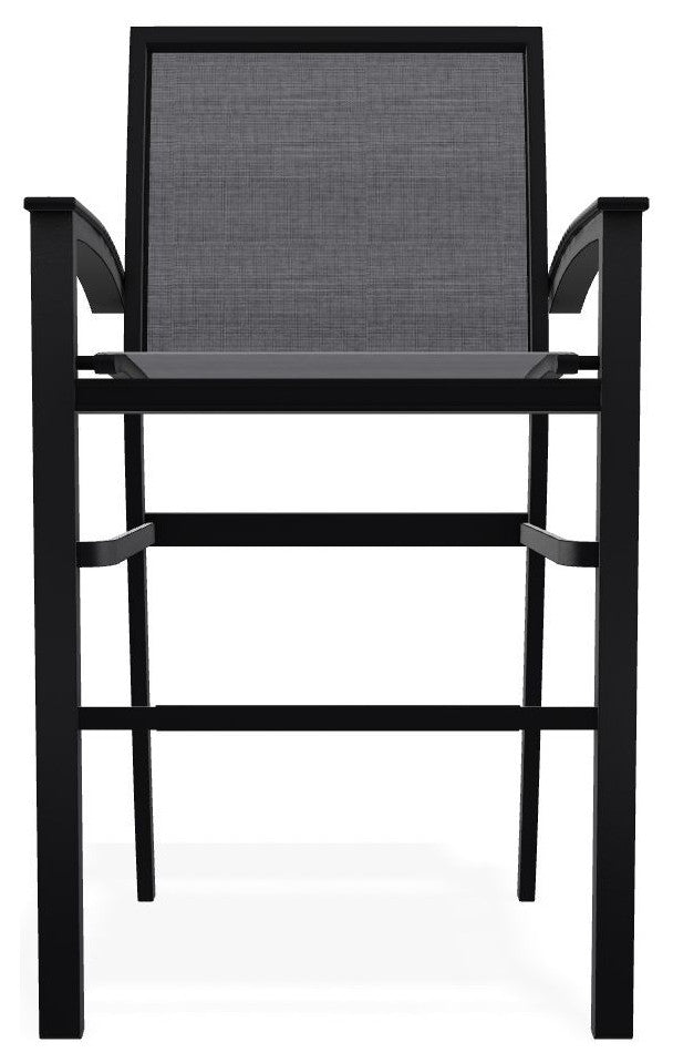 Bazza Sling Bar Height Stackable Outdoor Stool, Augustine Pewter/Black