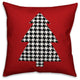 Houndstooth Christmas Tree 18x18 Spun Poly Pillow