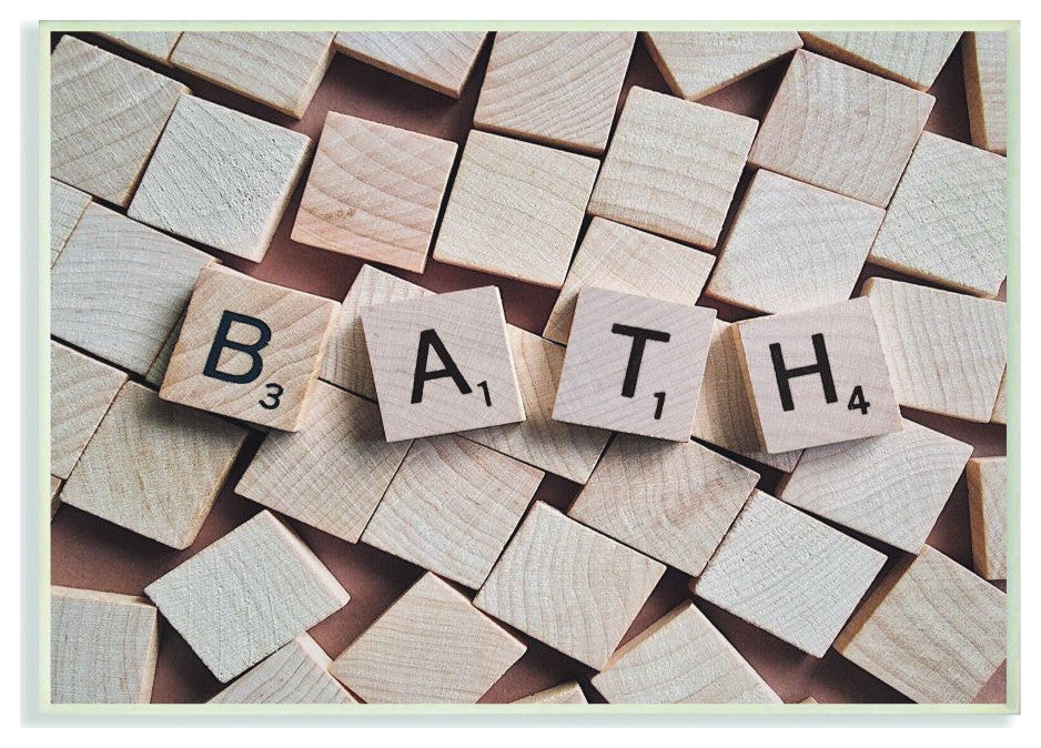 Stupell Industries Bath Scrabble Letters Bathroom Photograph, 13 x 19