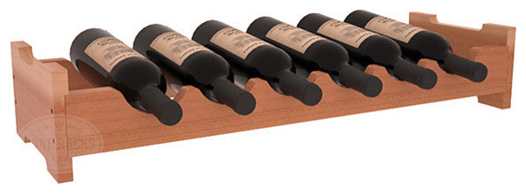6-Bottle Mini Scalloped Wine Rack, Redwood, Satin Finish