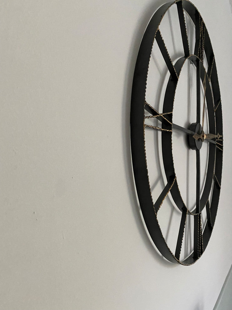 Round Wrought Iron Antique Wall Clock