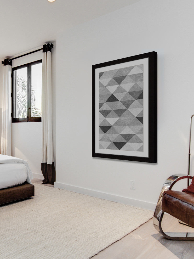 "Chromatic Triangles" Framed Art Print