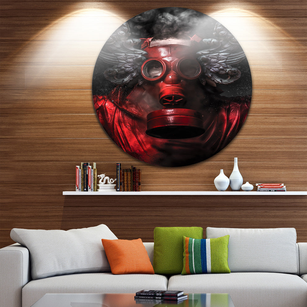 Nuclear Attack, Contemporary Round Wall Art, 23"