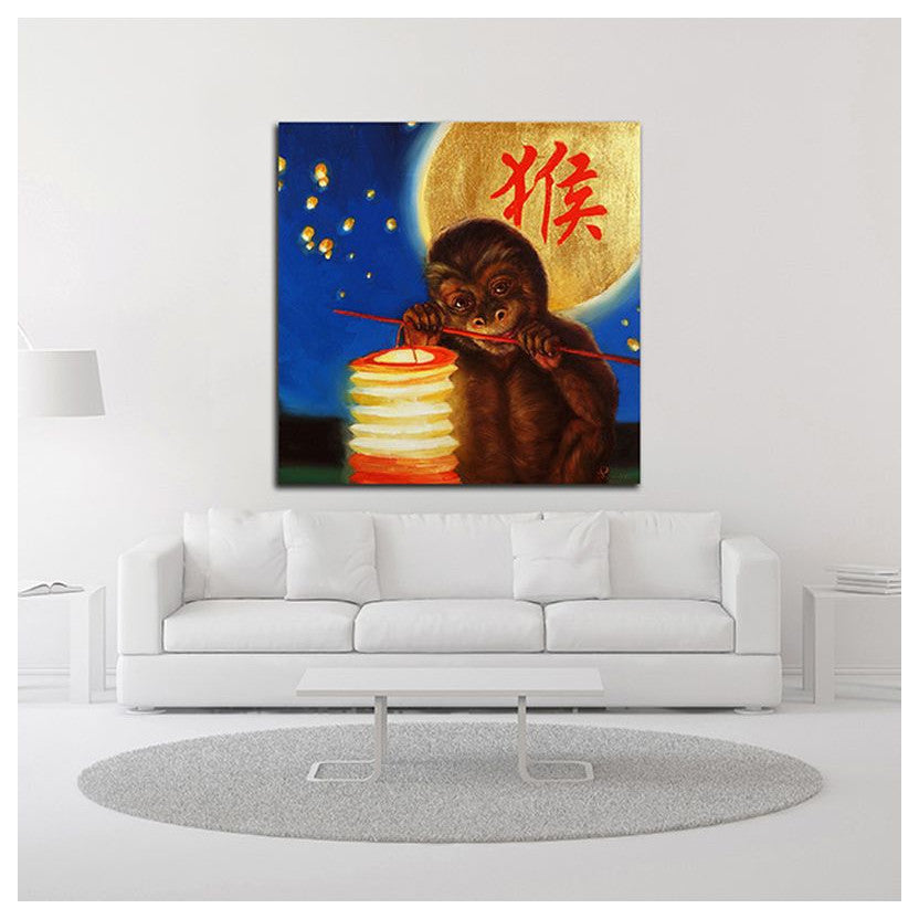 "Monkeyshine" by Lucia Heffernan, Print on Canvas, 18"x18"