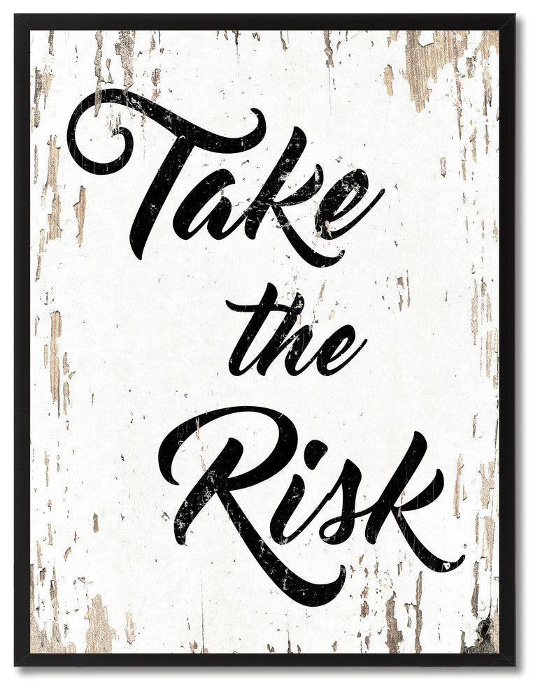 Take The Risk Inspirational, Canvas, Picture Frame, 13"X17"