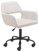 Beige Linen Look Rolling Office Chair