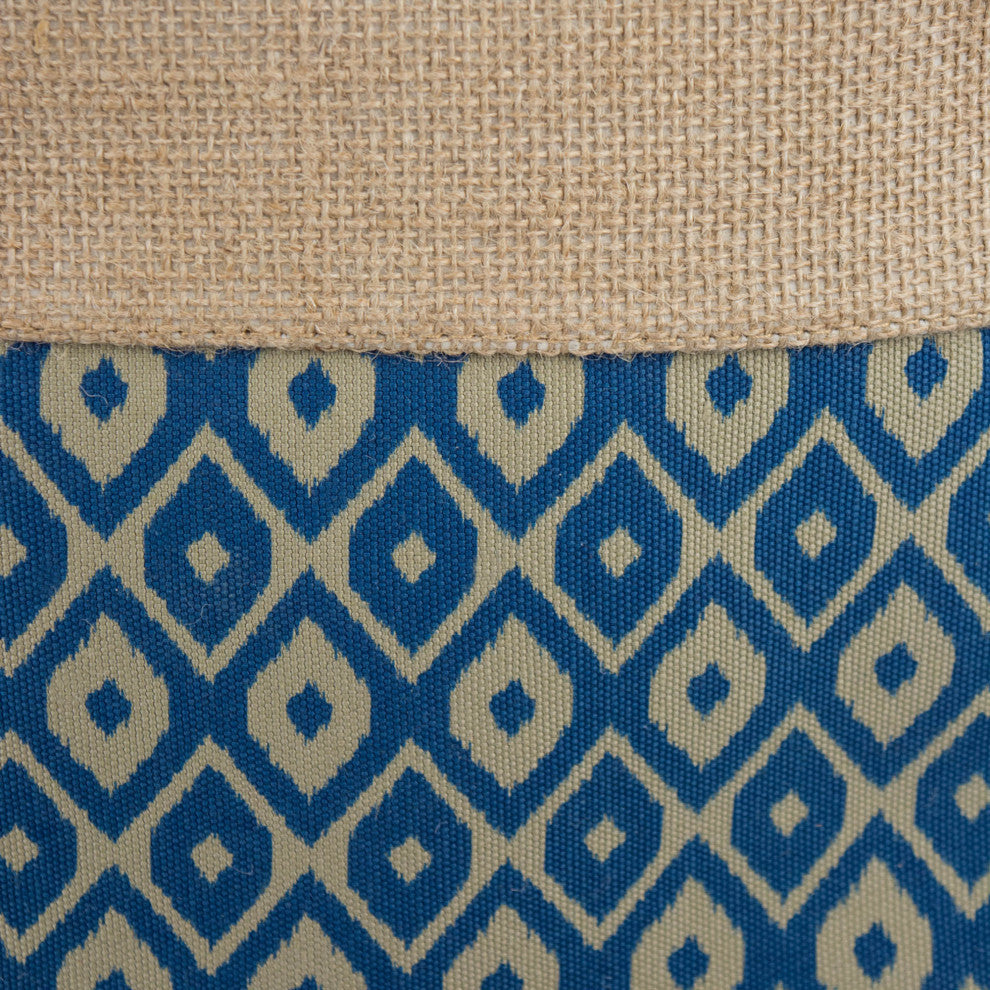 Burlap Bin Ikat Blue Rectangle Large 17.5"x12"x15"