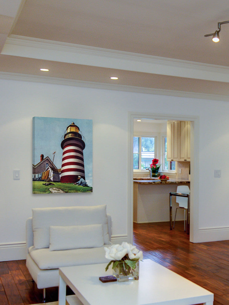 "Lighthouse Keeper" Painting Print on Canvas by Stevan Dohanos