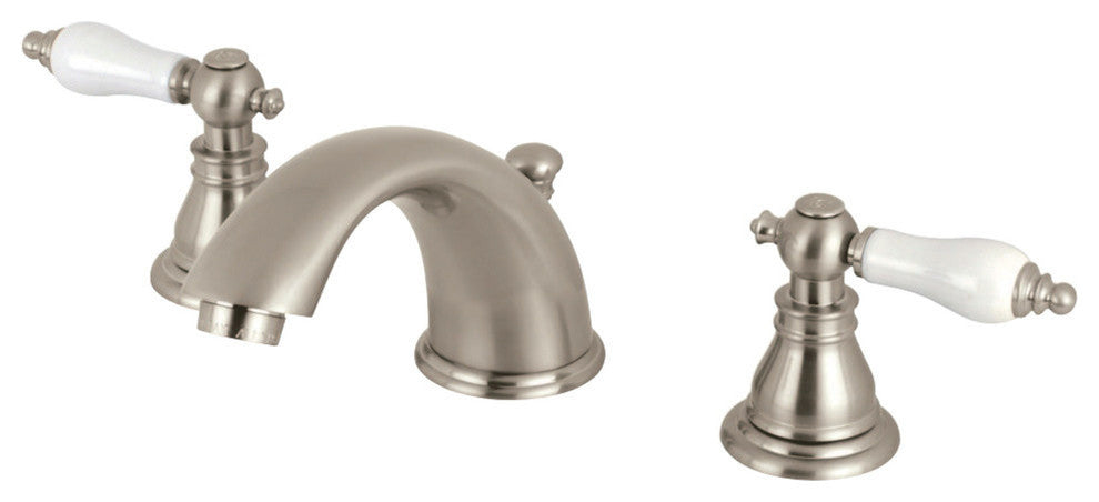 Kingston Brass Widespread Bathroom Faucet With Retail Pop-Up, Brushed Nickel