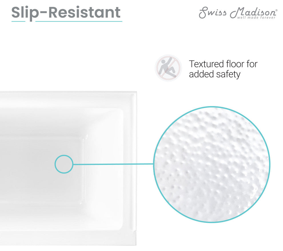 Voltaire 48" x 32" Acrylic Right-Hand Drain Drop-in Bathtub