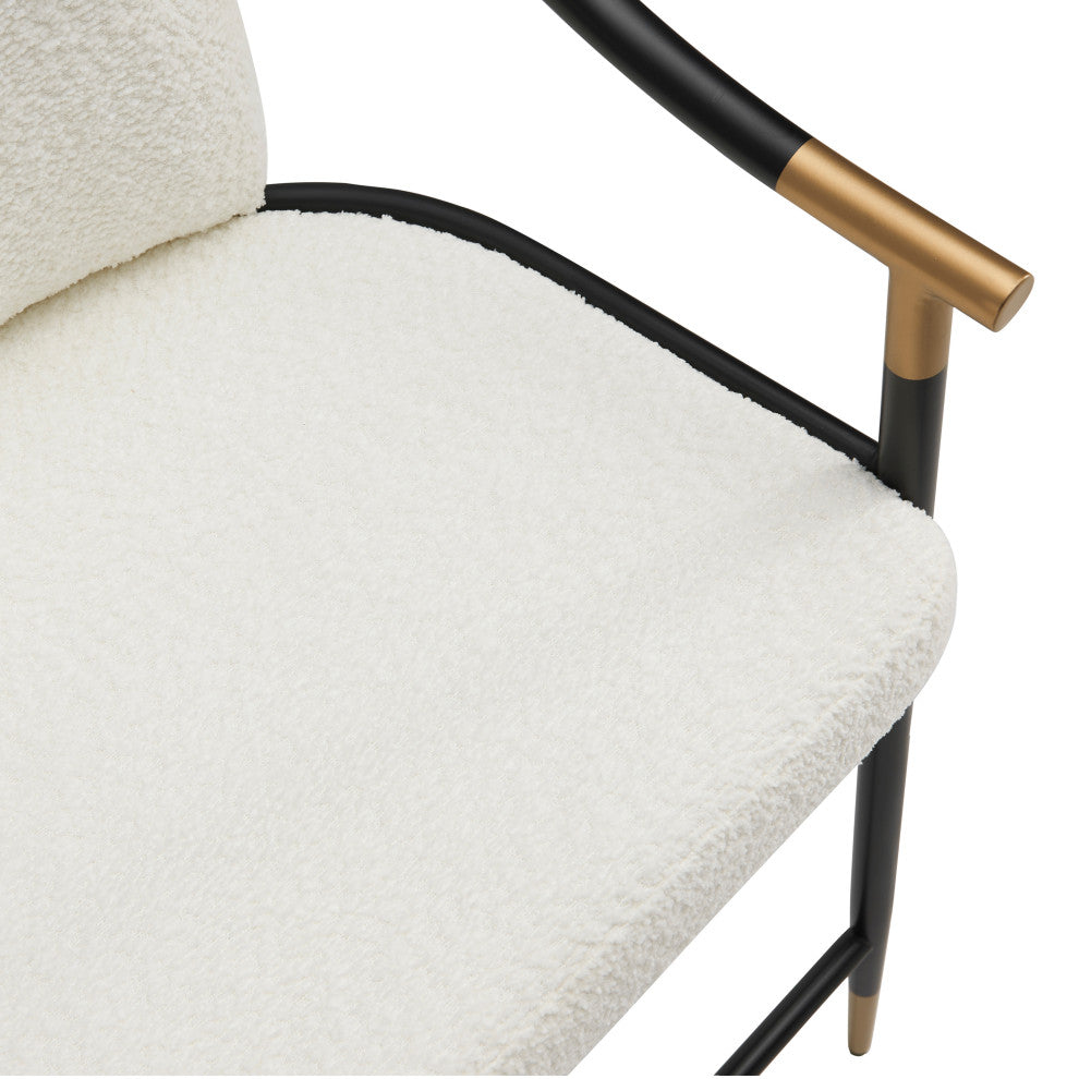 GDF Studio Contemporary Upholstered Counter Stools, Set of 2, Beige/Black/Gold