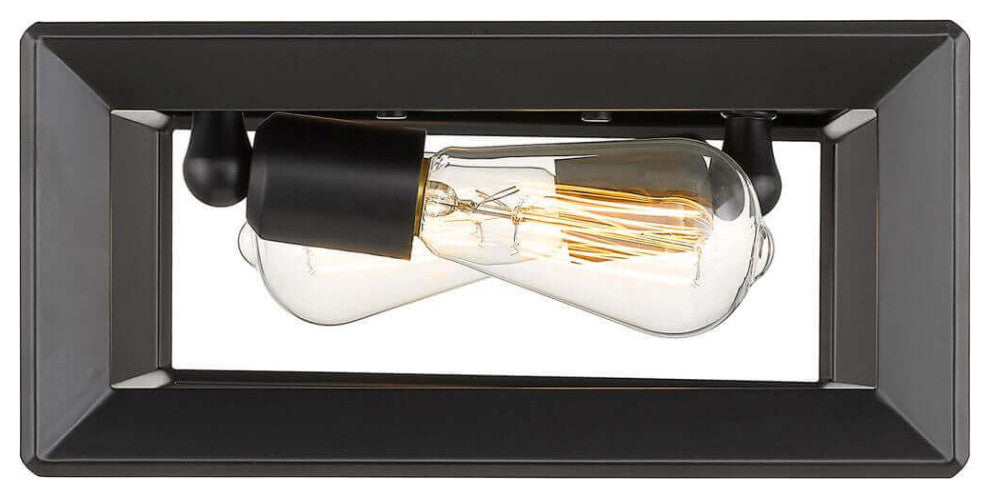 12 Inch 2 Light Flush Mount, Matte Black, None