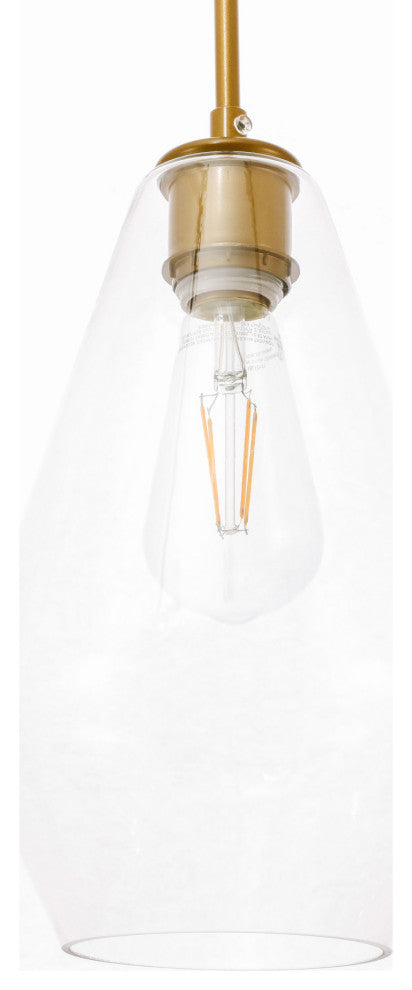 Elegant Lighting LD2260 Gene 7"W Mini Pendant - Brass
