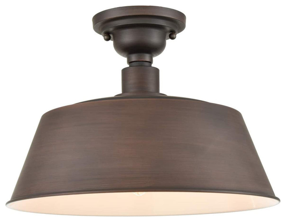 Industrial Semi Flush Mount Ceiling Light Fixture with oil rubbed bronze