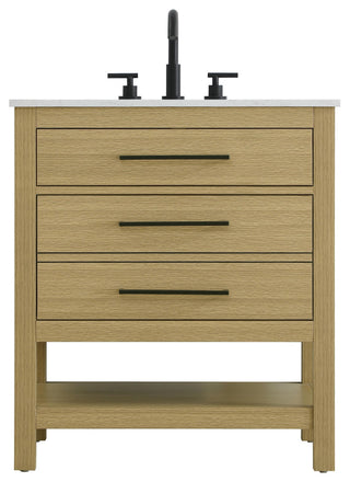 Home Living 30" Single Bathroom Vanity, Honey Brown