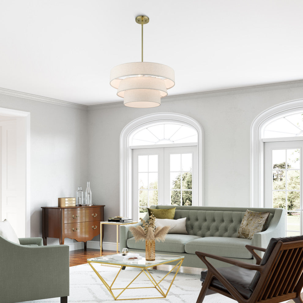 Chandler 4-Light Antique Brass Pendant Chandelier