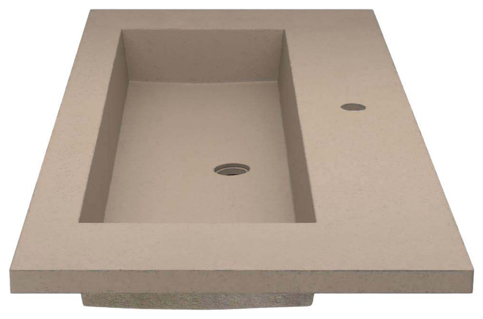48" Capistrano Vanity Top with Integral Sink, Earth, Single Faucet Hole