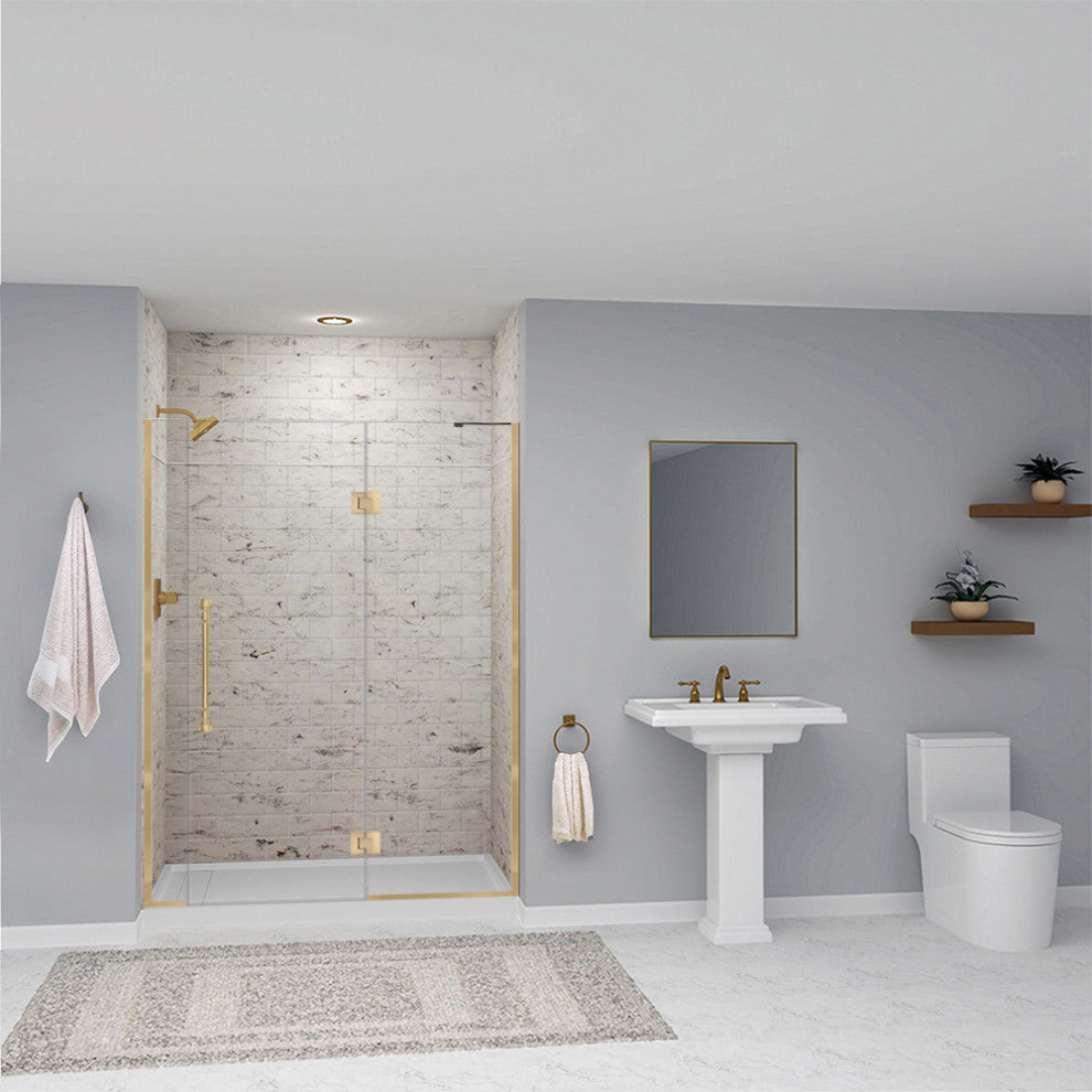 Transolid SaraMar 60"x36"x96" 6-Piece Shower Wall Kit with Extension, Sand Creme