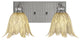 Edge 2-Light Bath Bar, Brushed Nickel Finish, 7" Vanilla Leaf Glass