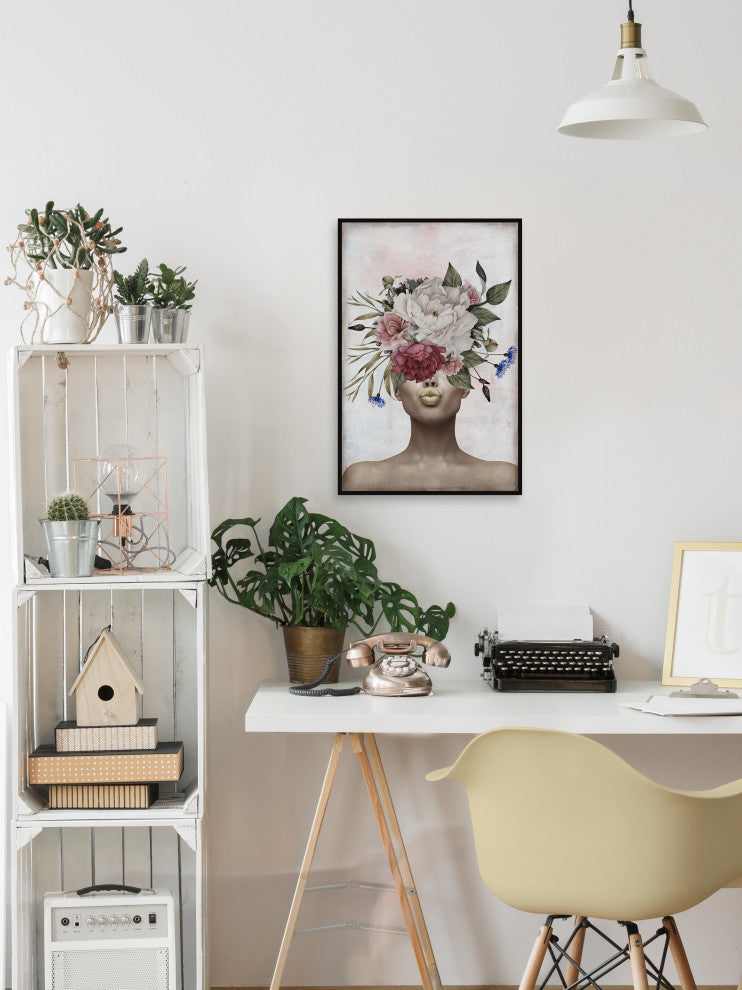 "Sealed With a Kiss" Floater Framed Painting Print on Canvas, 16x24