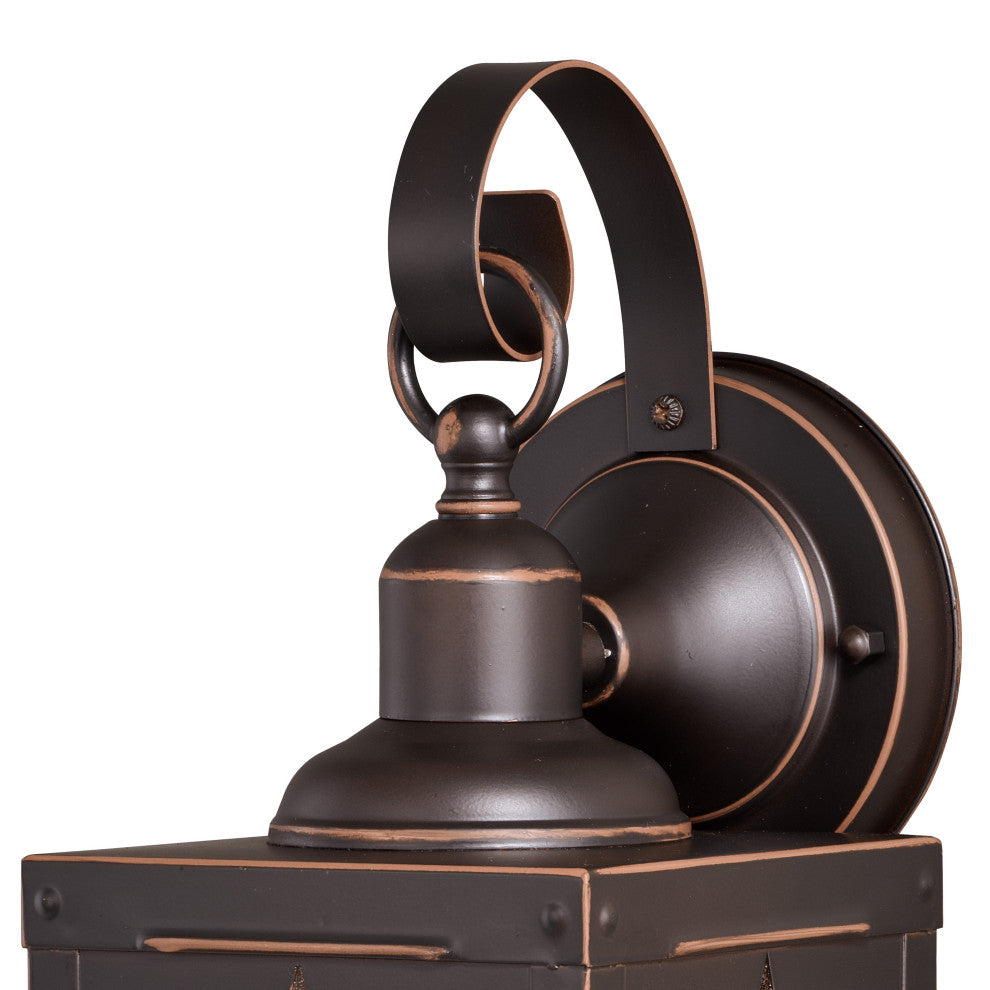 Ranger 1 Light Bronze Rustic Texas Star Outdoor Wall Lantern, 5-in W X 13-in H X 6-in D