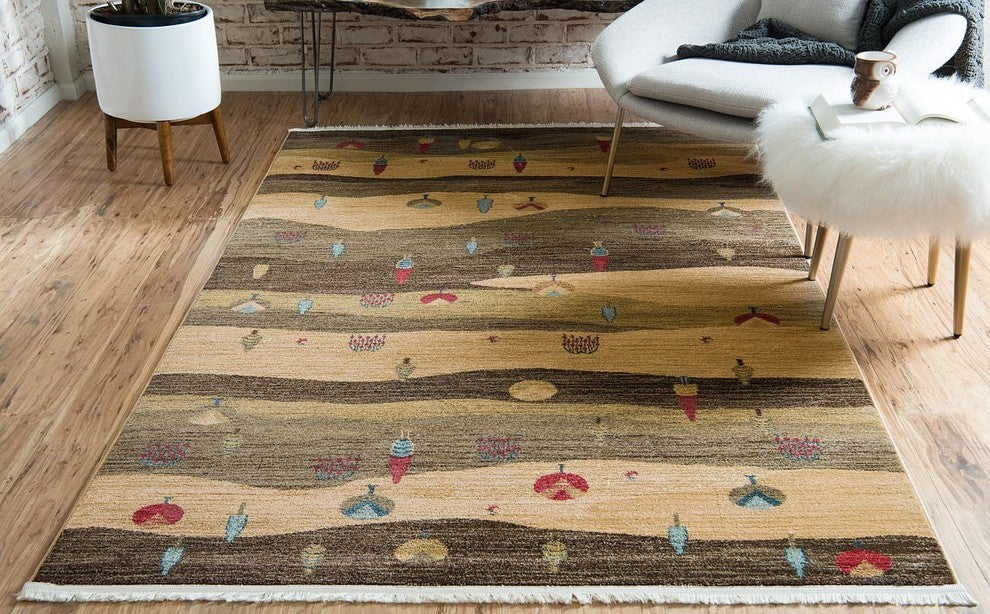 Unique Loom Tan Fars Milan 7' 0 x 10' 0 Area Rug