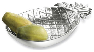 Silver Tropical Pineapple Shaped Serving Bowl