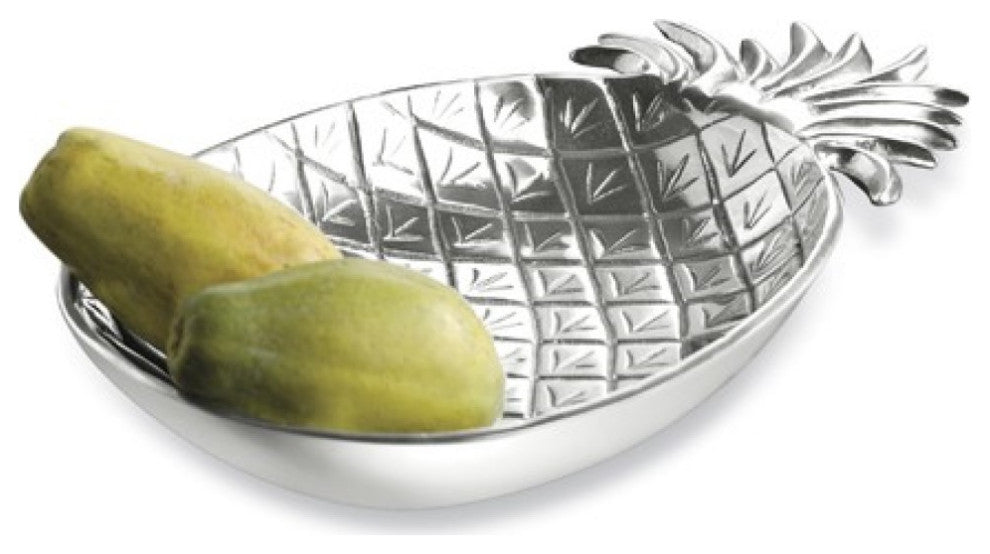 Silver Tropical Pineapple Shaped Serving Bowl