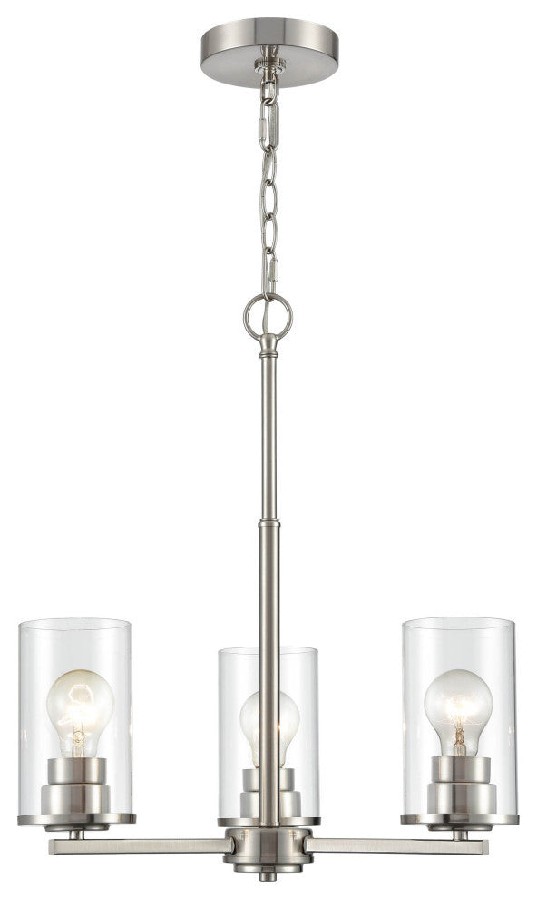 Verlana Collection 3 Light 19" Brushed Nickel Chandelier