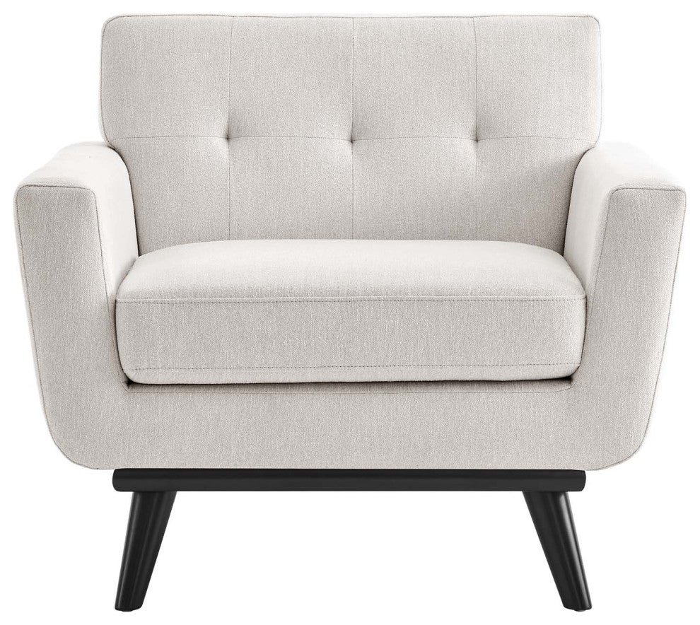 Engage Herringbone Fabric Armchair, Ivory