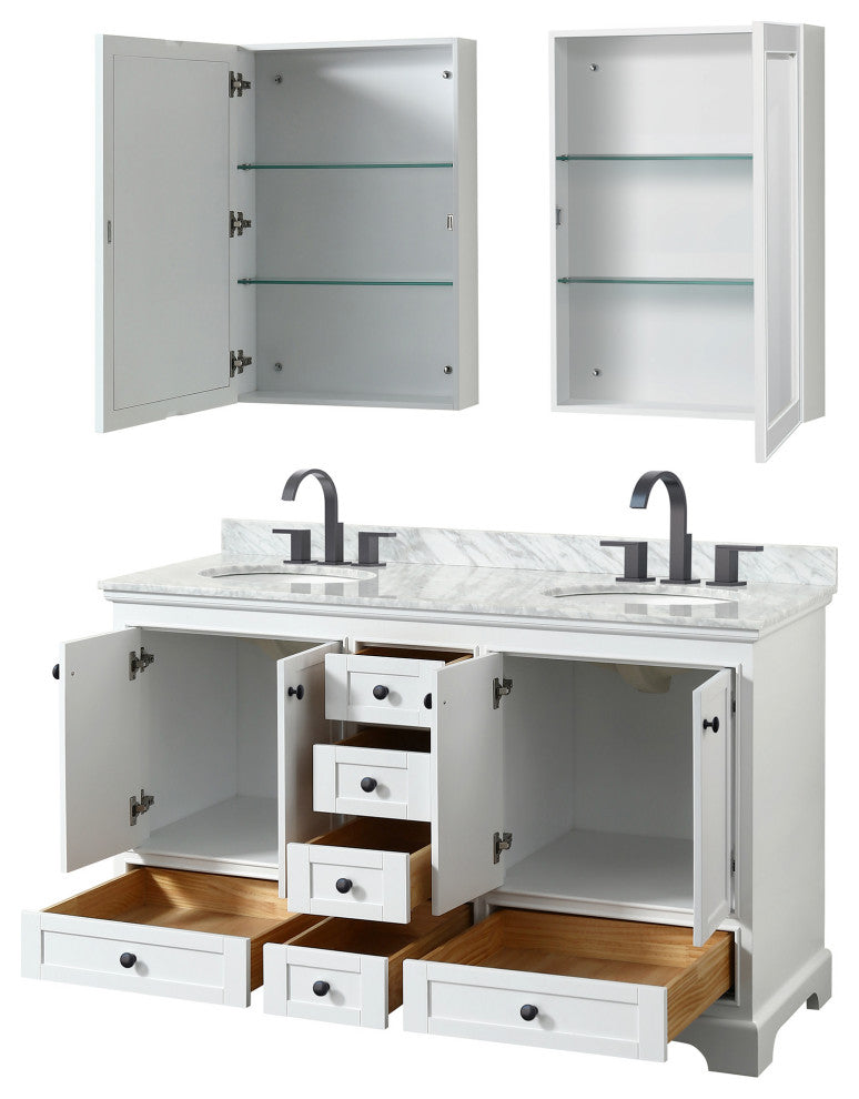 Wyndham Collection WCS202060DCMUNOMED Deborah 60" - Dark Espresso / White