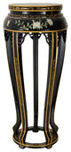 36" Lacquer Plant Stand, Black Mother of Pearl Ladies
