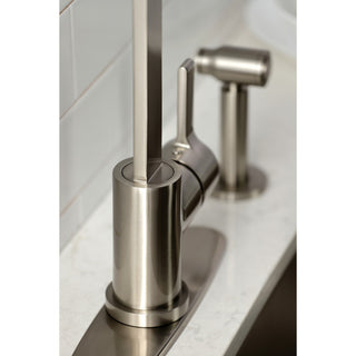 LS8718CTLBS Single-Handle Kitchen Faucet With Brass Sprayer, Brushed Nickel