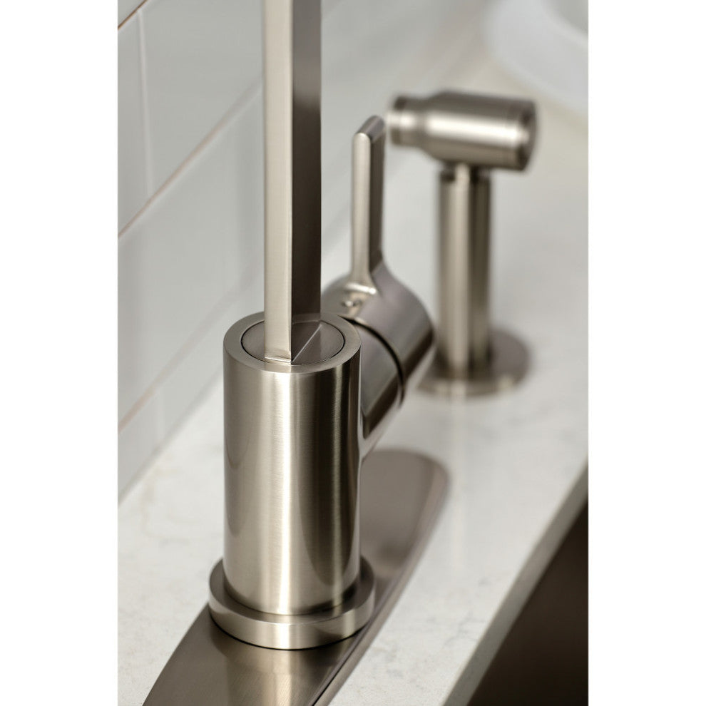 LS8718CTLBS Single-Handle Kitchen Faucet With Brass Sprayer, Brushed Nickel