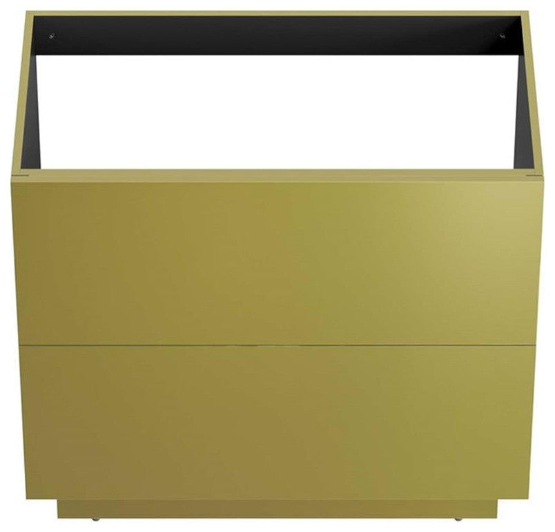 Modway Quantum 36" Modern Wood Bathroom Vanity Cabinet in Gold